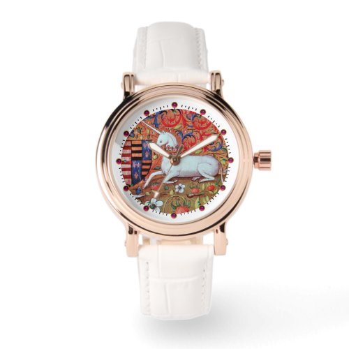 UNICORN AND MEDIEVAL FANTASY FLOWERSFLORAL MOTIFS WATCH