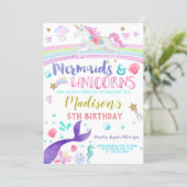Unicorn and Mermaid invitation unicorns mermaids (Standing Front)