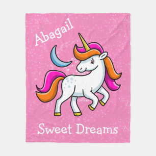 Unicorn and Moon Fleece Blanket