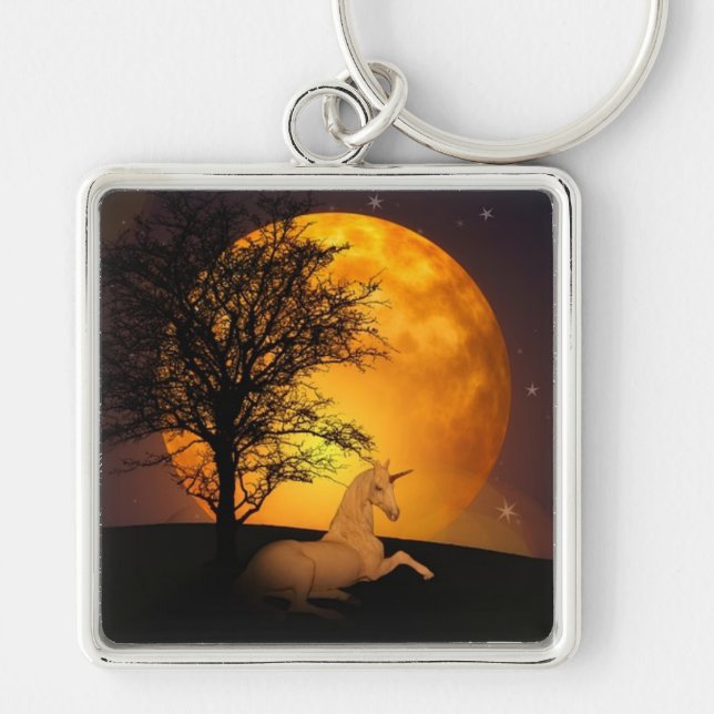 Unicorn and Moon Keychain (Front)