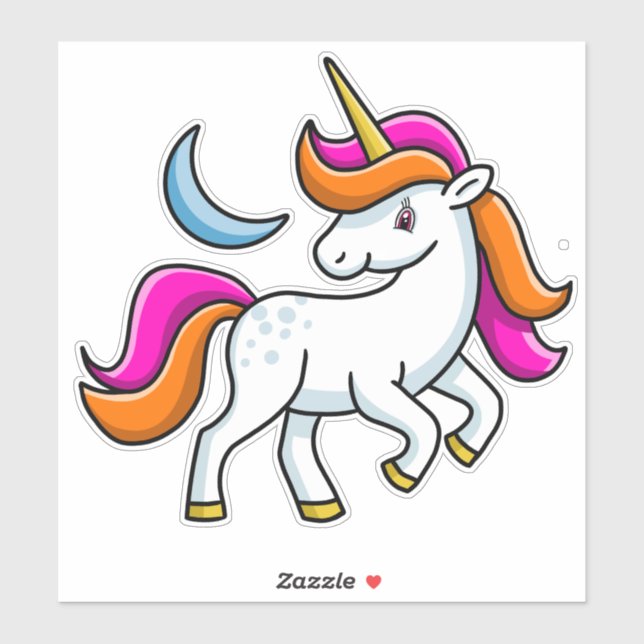 Unicorn and Moon Sticker (Sheet)