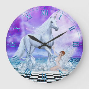 Unicorn and Nymph Dancing in the Water Wall Clock