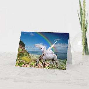Unicorn and Pegasus Birthday card