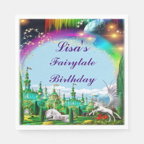 Unicorn And Pegasus Birthday Party Napkins