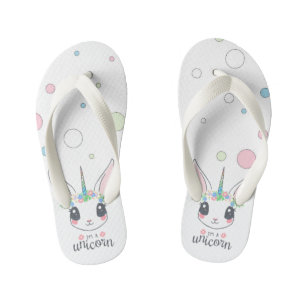 Unicorn and Polka Dots Kid's Flip Flops