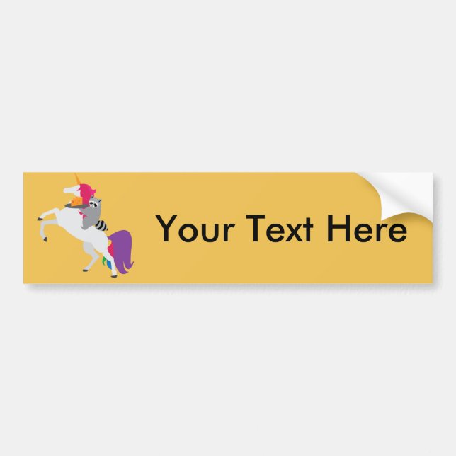 Unicorn and Raccoon Bumper Sticker (Front)