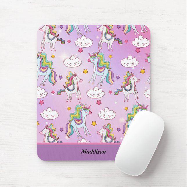 Unicorn and Rainbow Customizable  Mouse Pad (With Mouse)