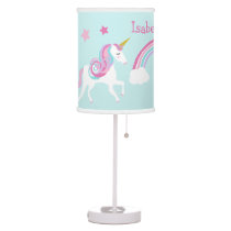 Unicorn and Rainbow Girl Nursery Lamp