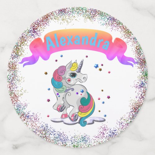 Unicorn and Rainbow Glitter Birthday Confetti