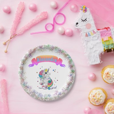 Unicorn and Rainbow Glitter Birthday