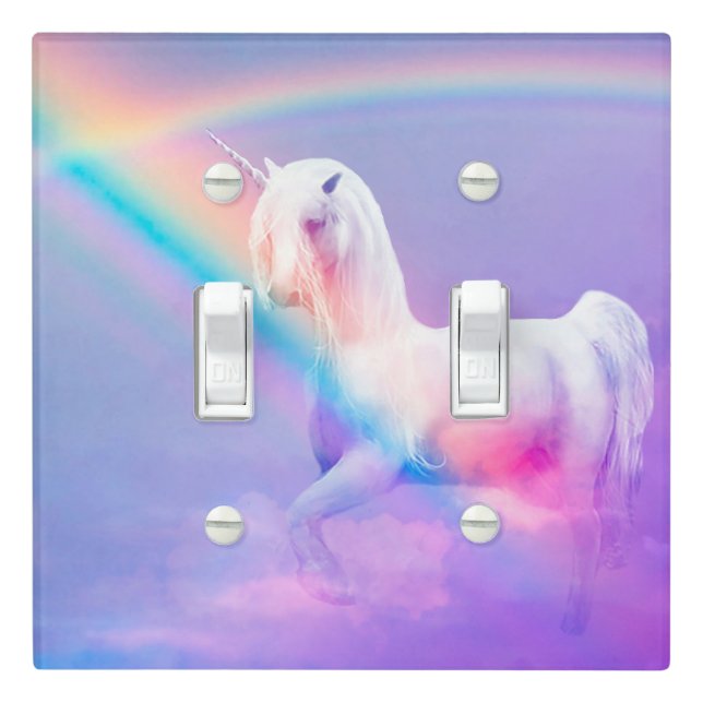 Unicorn and Rainbow Light Switch Cover (In Situ)