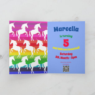 Unicorn and Rainbow Personalized Kid Birthday Invitation