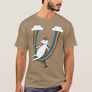 Unicorn and rainbow swing T-Shirt
