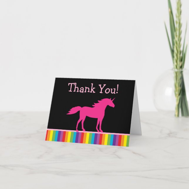 Unicorn and Rainbow Thank You Cards (Front)