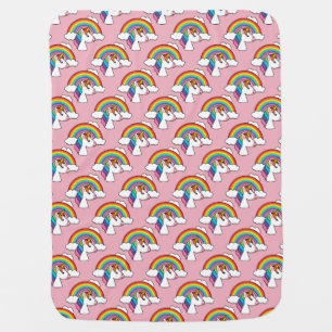 Unicorn and Rainbow with Clouds Kawaii Baby Blanket