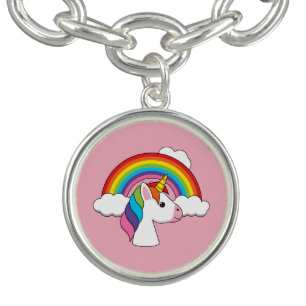 Unicorn and Rainbow with Clouds Kawaii Bracelet