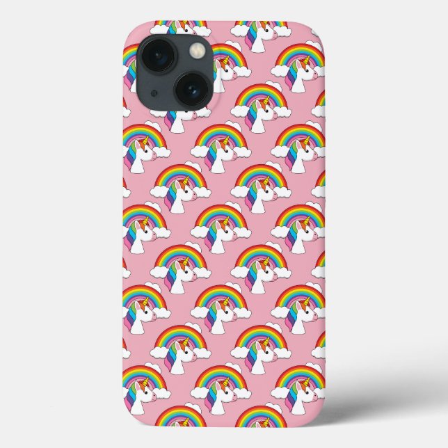 Unicorn and Rainbow with Clouds Kawaii Case-Mate iPhone Case (Back)
