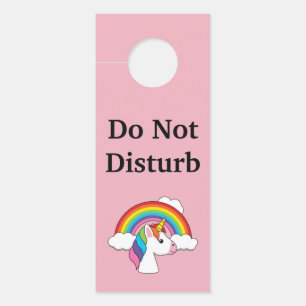 Unicorn and Rainbow with Clouds Kawaii Door Hanger
