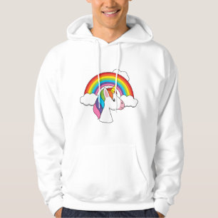 Unicorn and Rainbow with Clouds Kawaii Hoodie