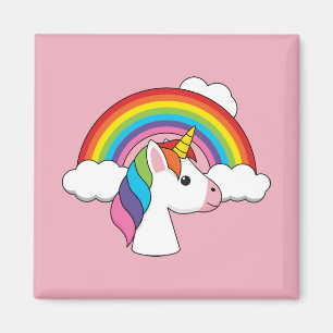 Unicorn and Rainbow with Clouds Kawaii Magnet