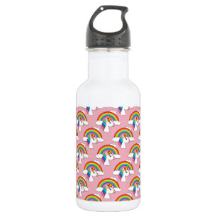 Unicorn and Rainbow with Clouds Kawaii Stainless Steel Water Bottle
