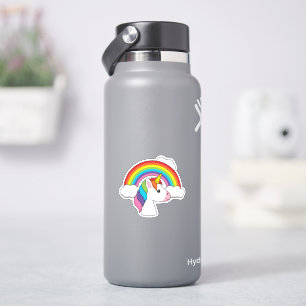 Unicorn and Rainbow with Clouds Kawaii Sticker