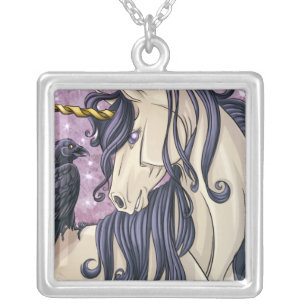 Unicorn and Raven Pendant