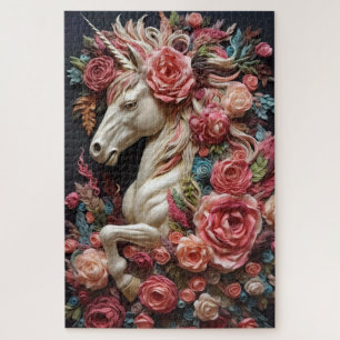 Unicorn and Roses Jigsaw Puzzle