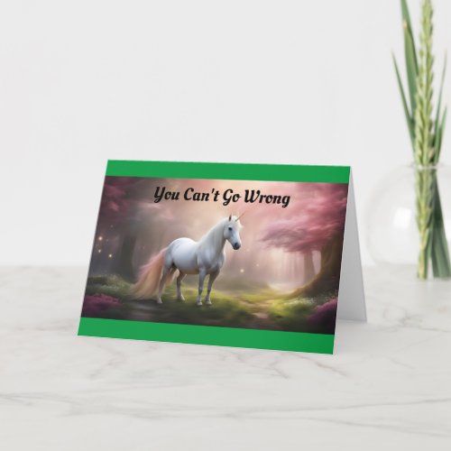 Unicorn And Shamrocks Holiday Card