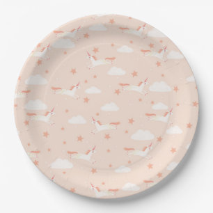 Unicorn and Stars Paper Plates