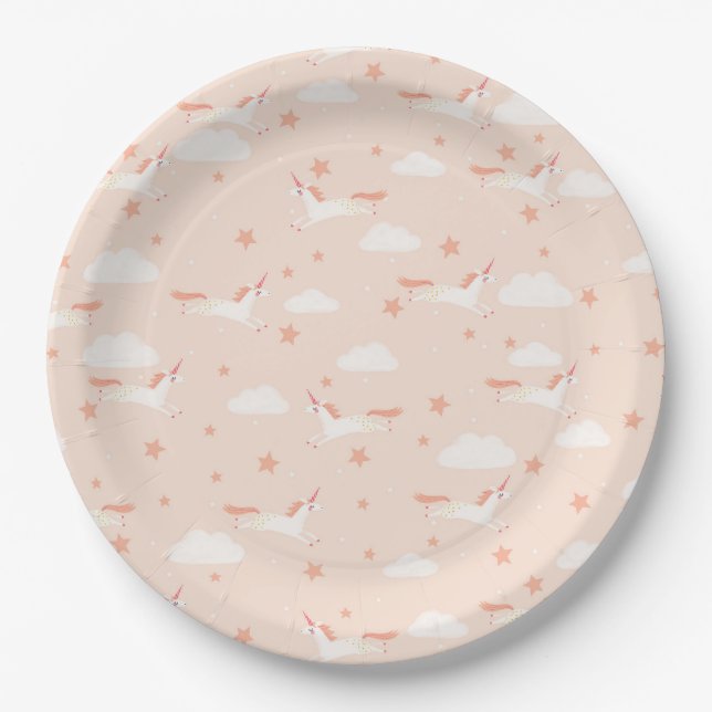 Unicorn and Stars Paper Plates (Front)