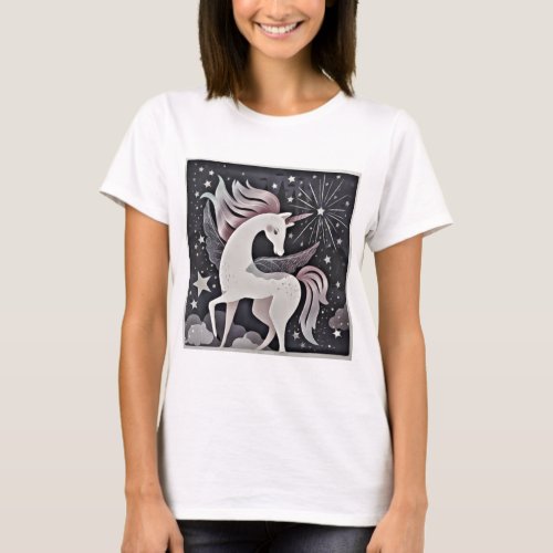 Unicorn and stars T_Shirt