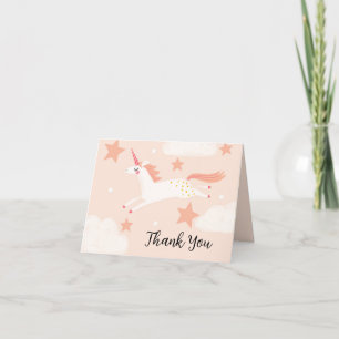 Unicorn and Stars Thank You Card