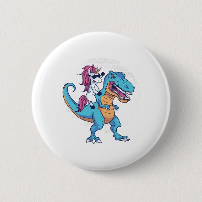 Unicorn and T-Rex Button (Front)