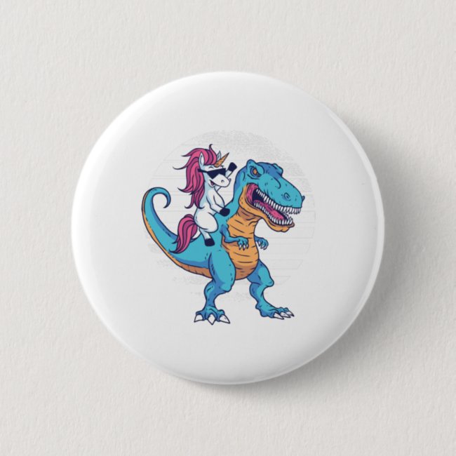 Unicorn and T-Rex Button