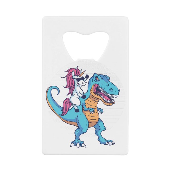 Unicorn and T-Rex Credit Card Bottle Opener