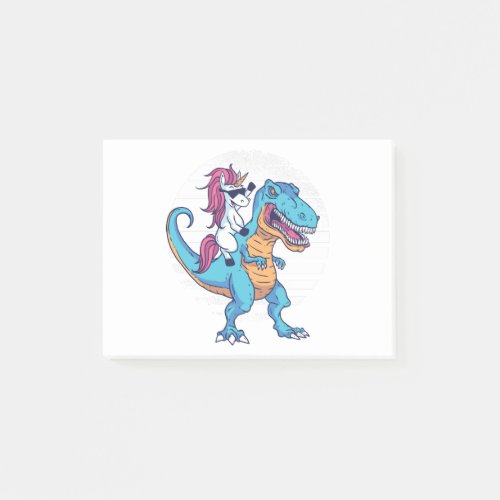 Unicorn and T-Rex Post-it Notes