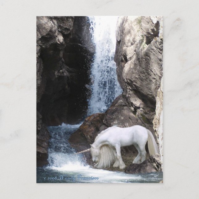 Unicorn and Waterfall Postcard (Front)