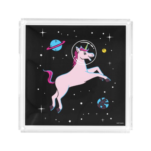 Unicorn Animals In Space Acrylic Tray