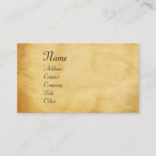 UNICORN  Antique Brown Parchment Business Card