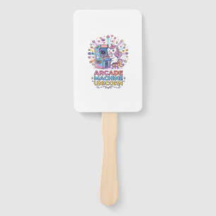 Unicorn Arcade Machine Unicorn Print Ready POD Art Hand Fan