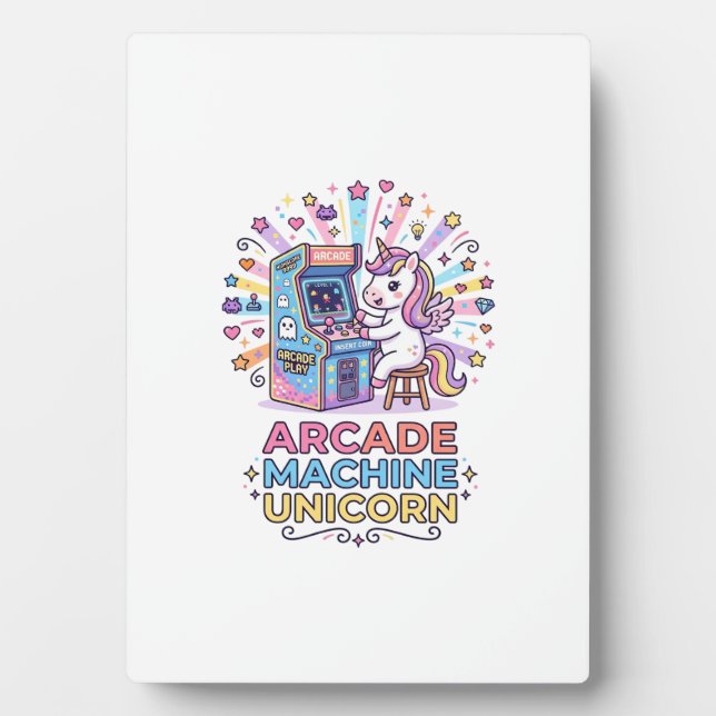 Unicorn Arcade Machine Unicorn Print Ready POD Art Plaque (Front)