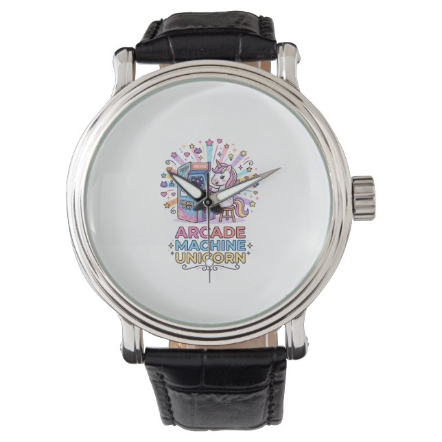 Unicorn Arcade Machine Unicorn Print Ready POD Art Watch (Front)