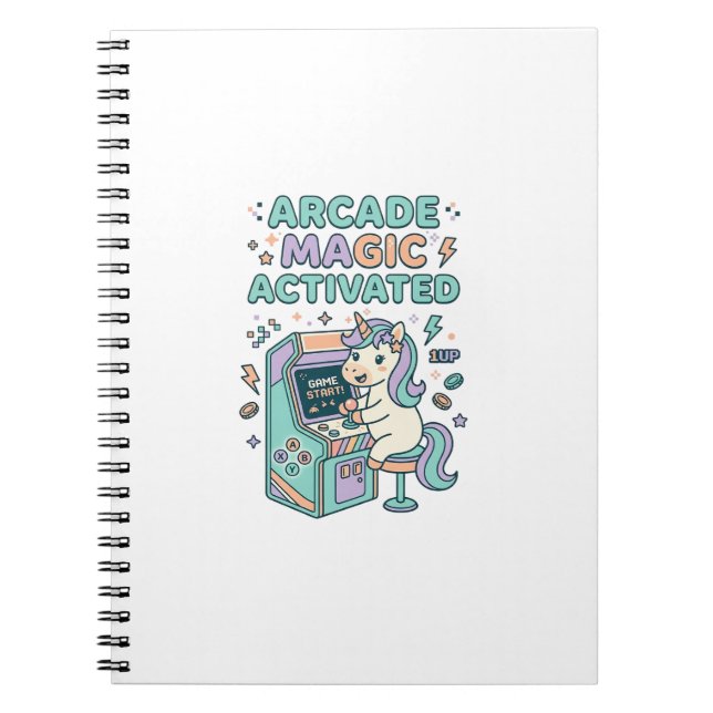 Unicorn Arcade Magic Activated Trendy Product Grap Notebook (Front)