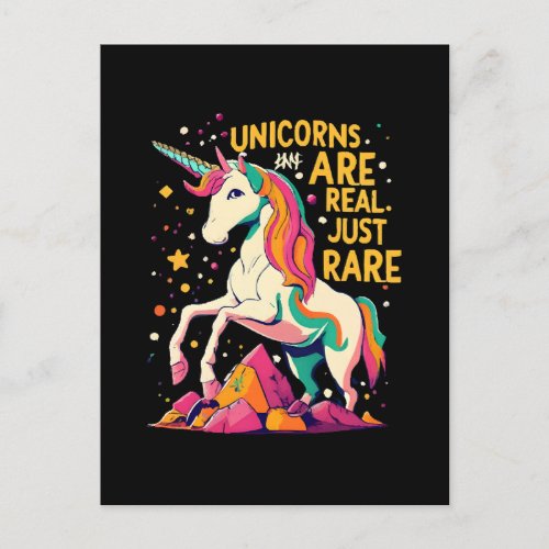 Unicorn are real just rare postcard