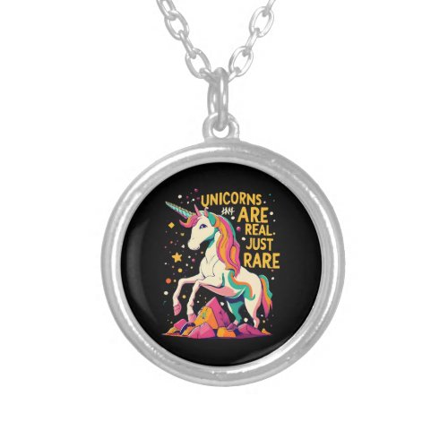 Unicorn are real just rare silver plated necklace