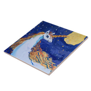 Unicorn "Art by Kids" Ceramic Tile