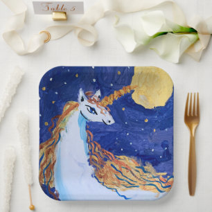 Unicorn "Art by Kids" Paper Plates
