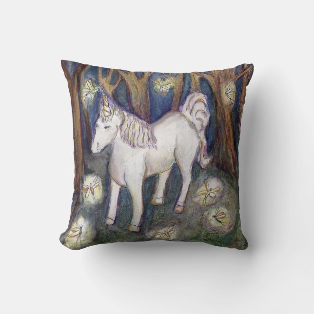 Unicorn Art Custom Throw Pillow (Front)