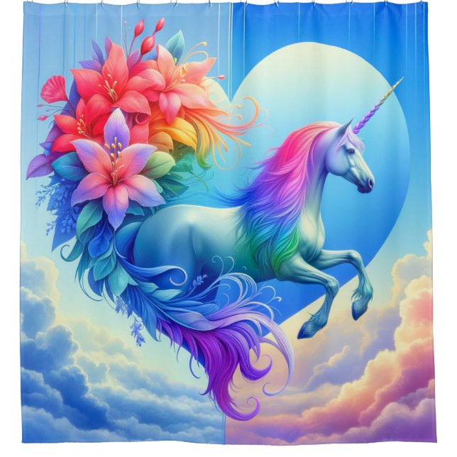 Unicorn Art Shower Curtain (Front)